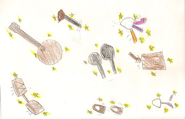 art by a young fan after a performance